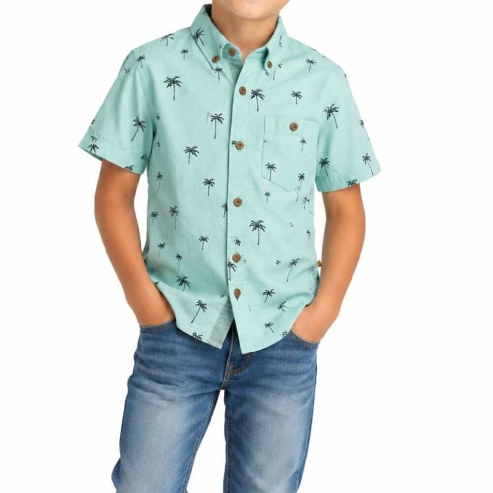 🔥 5 for $30 🔥 NWT Cactus Boys Short Sleeve Button-Up Shirt | Size 7